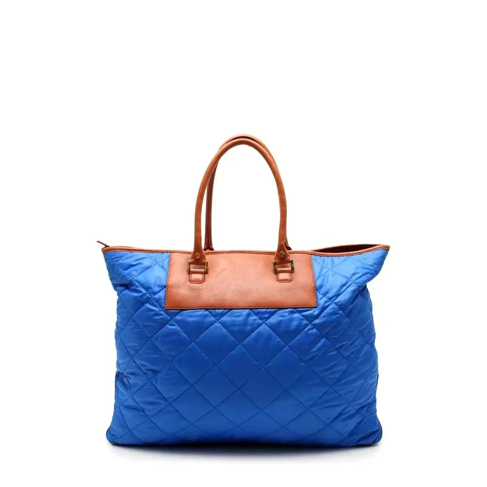 Tory Burch Large Royal Blue Quilted Tote Shoulder Bag